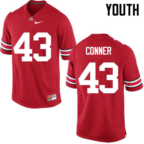 Ohio State Buckeyes #43 Nick Conner Youth Embroidery Jersey Red OSU75607